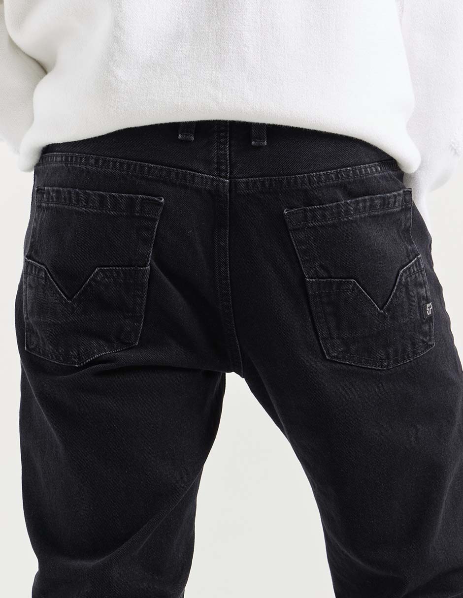 Jeans straight lavado obscuro para hombre 5
