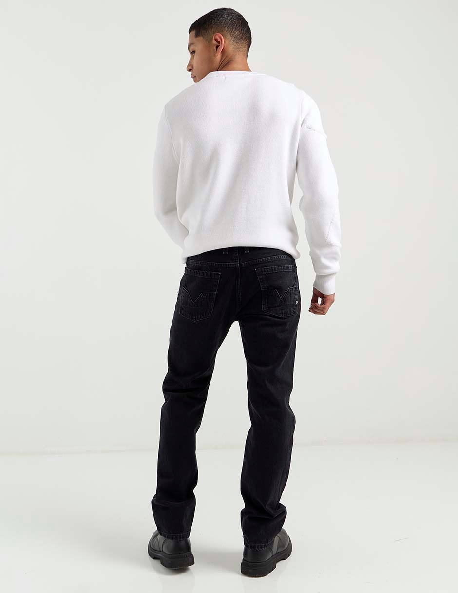 Jeans straight lavado obscuro para hombre 6