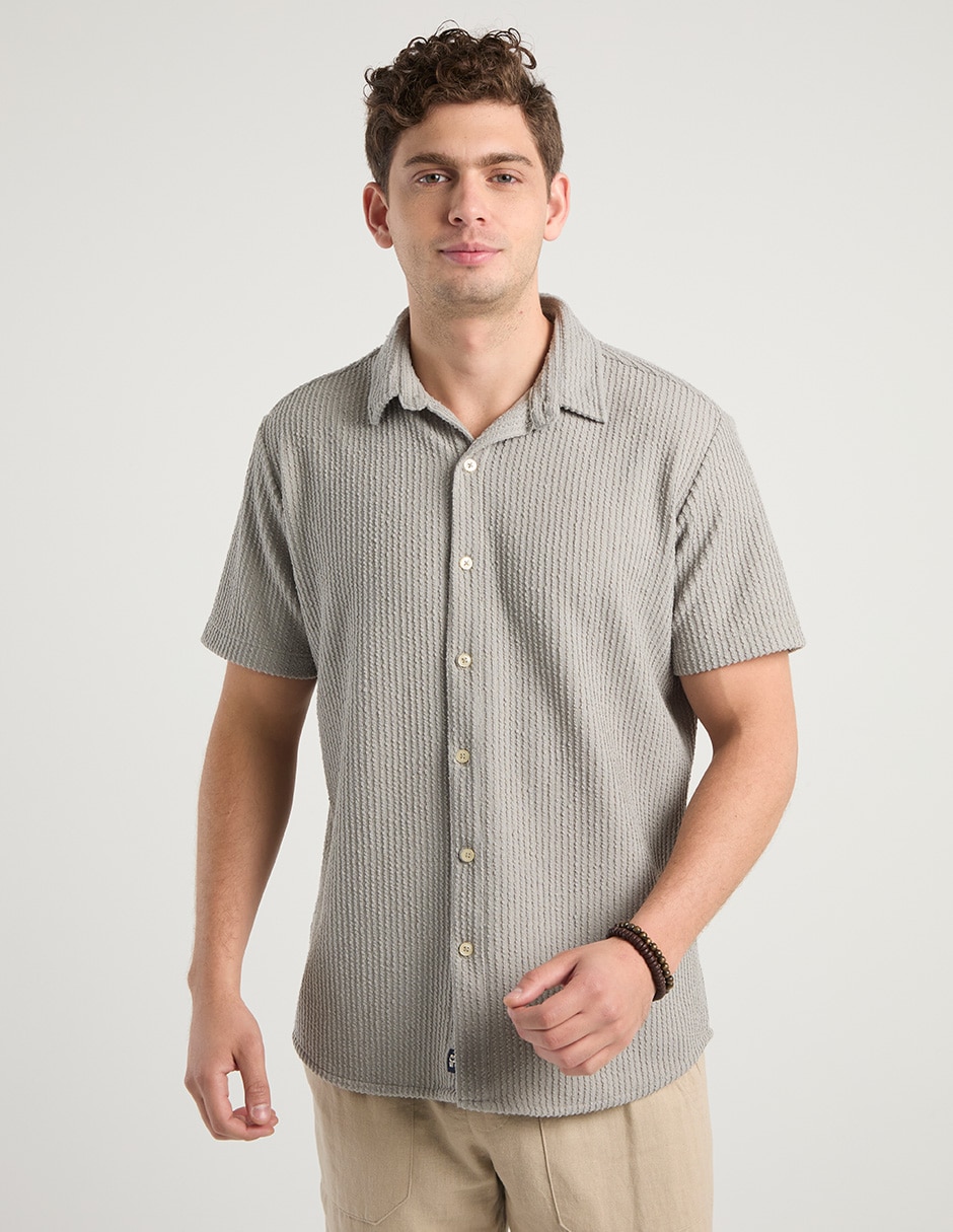 Camisa casual manga al codo para hombre 2