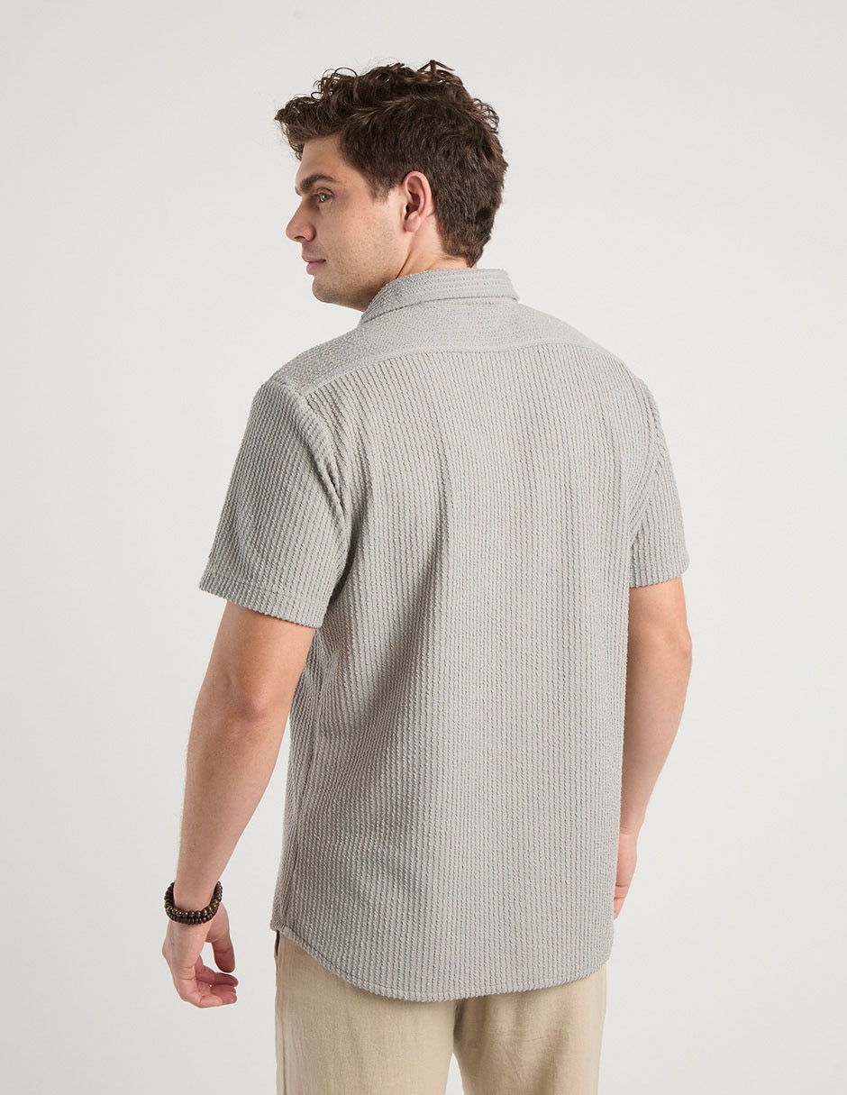 Camisa casual manga al codo para hombre 6