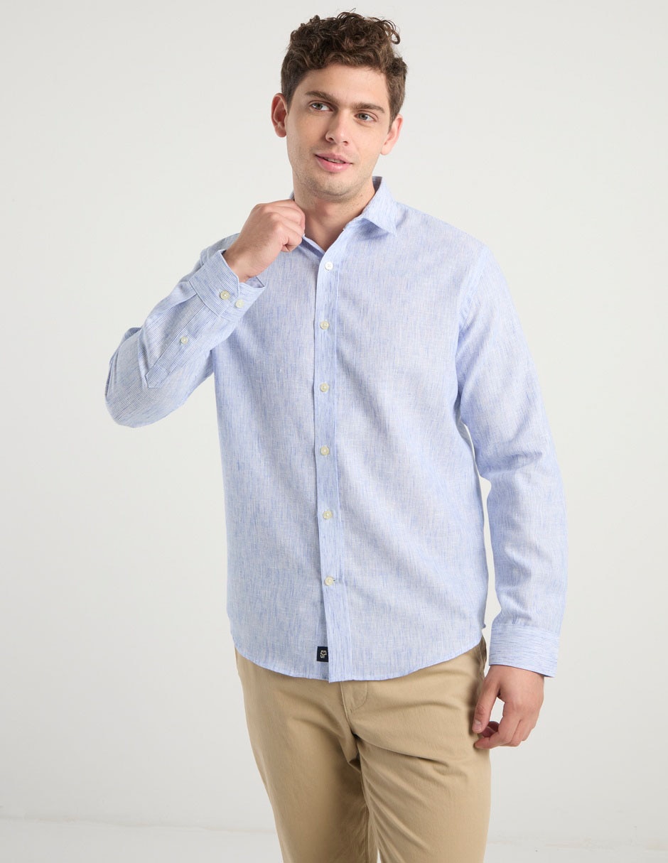 Camisa casual manga larga para hombre 2