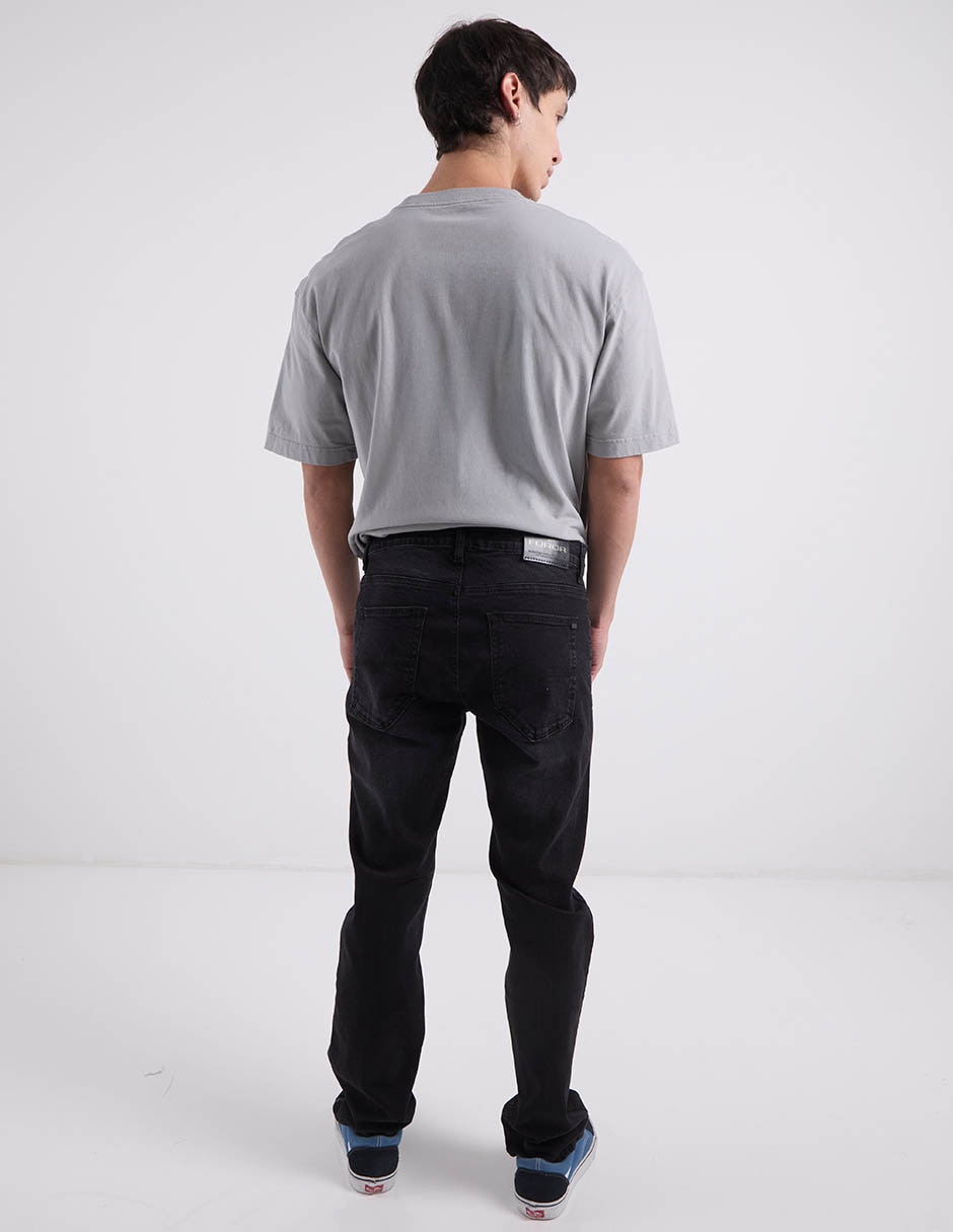 Jeans straight lavado obscuro para hombre 6