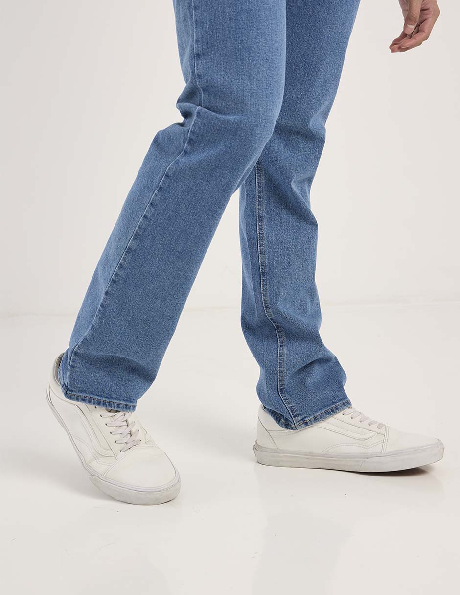 Jeans straight lavado claro para hombre 5