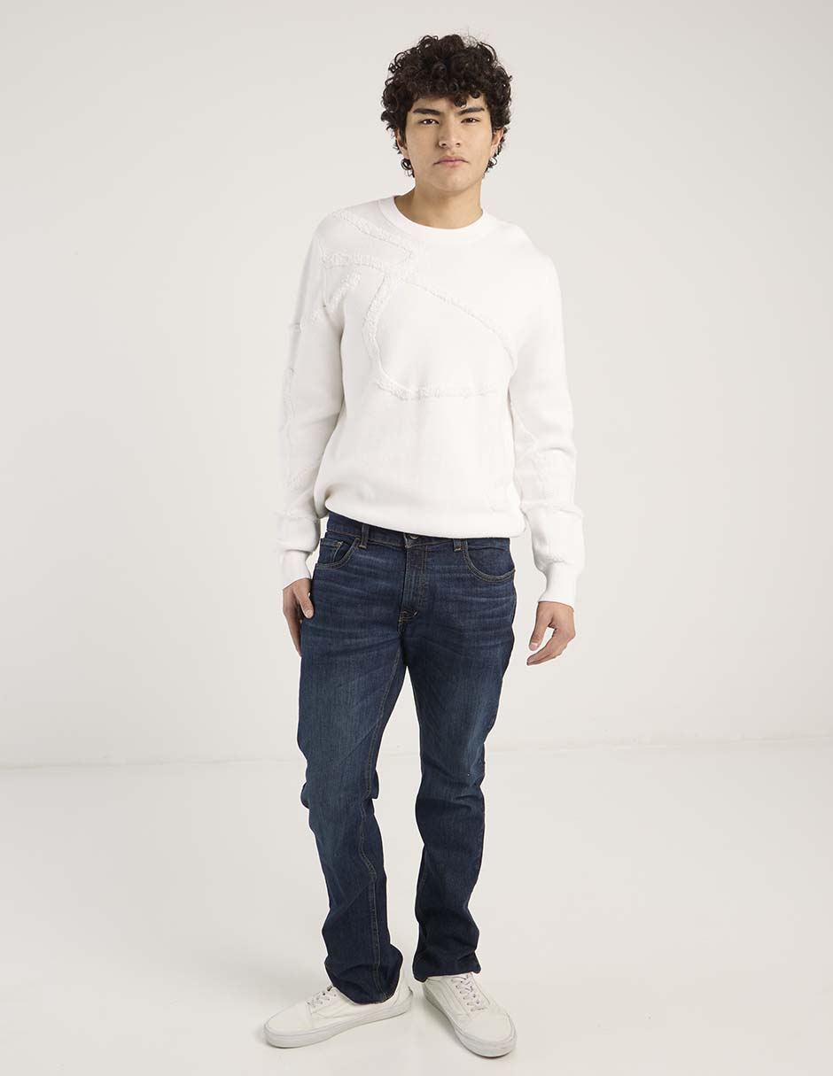 Jeans straight deslavado para hombre