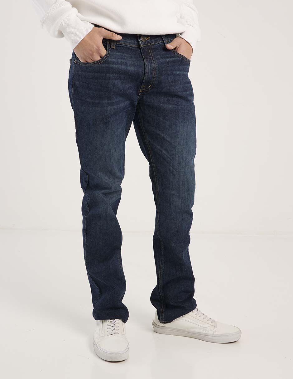 Jeans straight deslavado para hombre 2