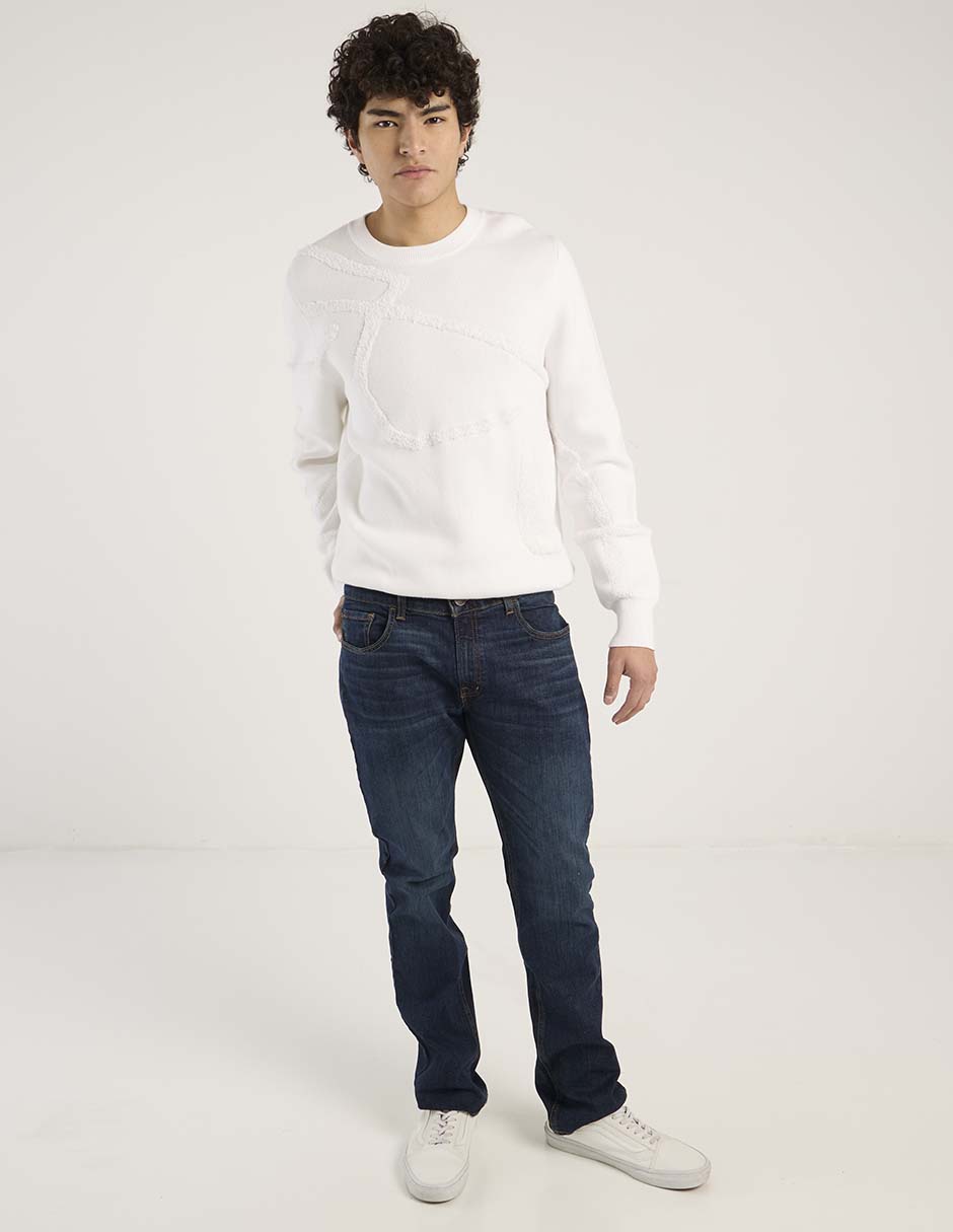 Jeans straight deslavado para hombre 3