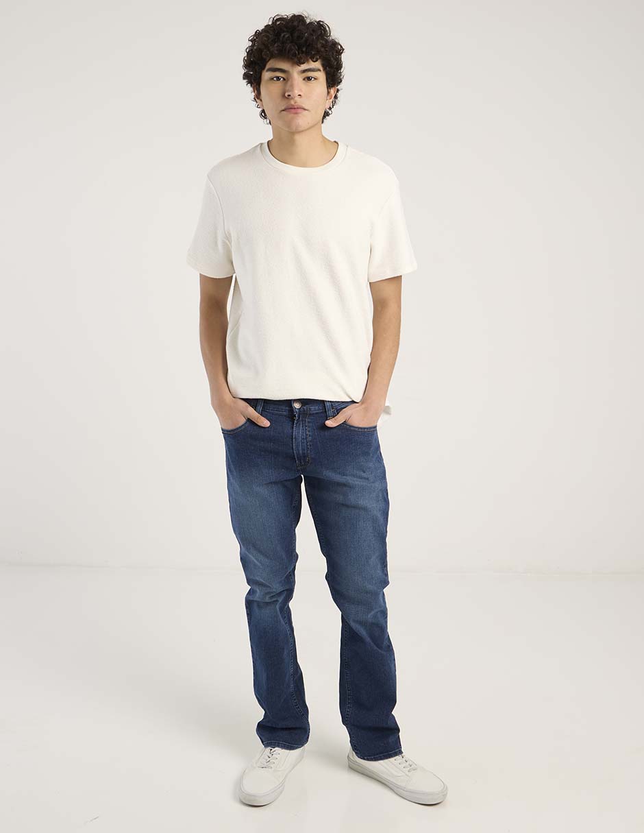 Jeans straight deslavado para hombre