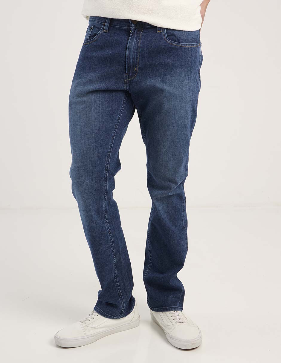 Jeans straight deslavado para hombre 2