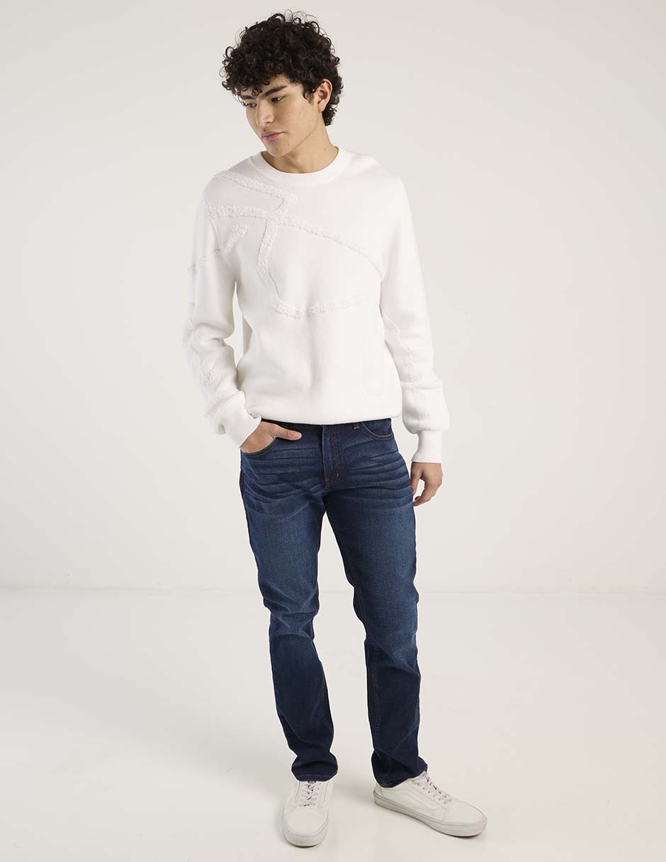 Jeans straight deslavado para hombre 3