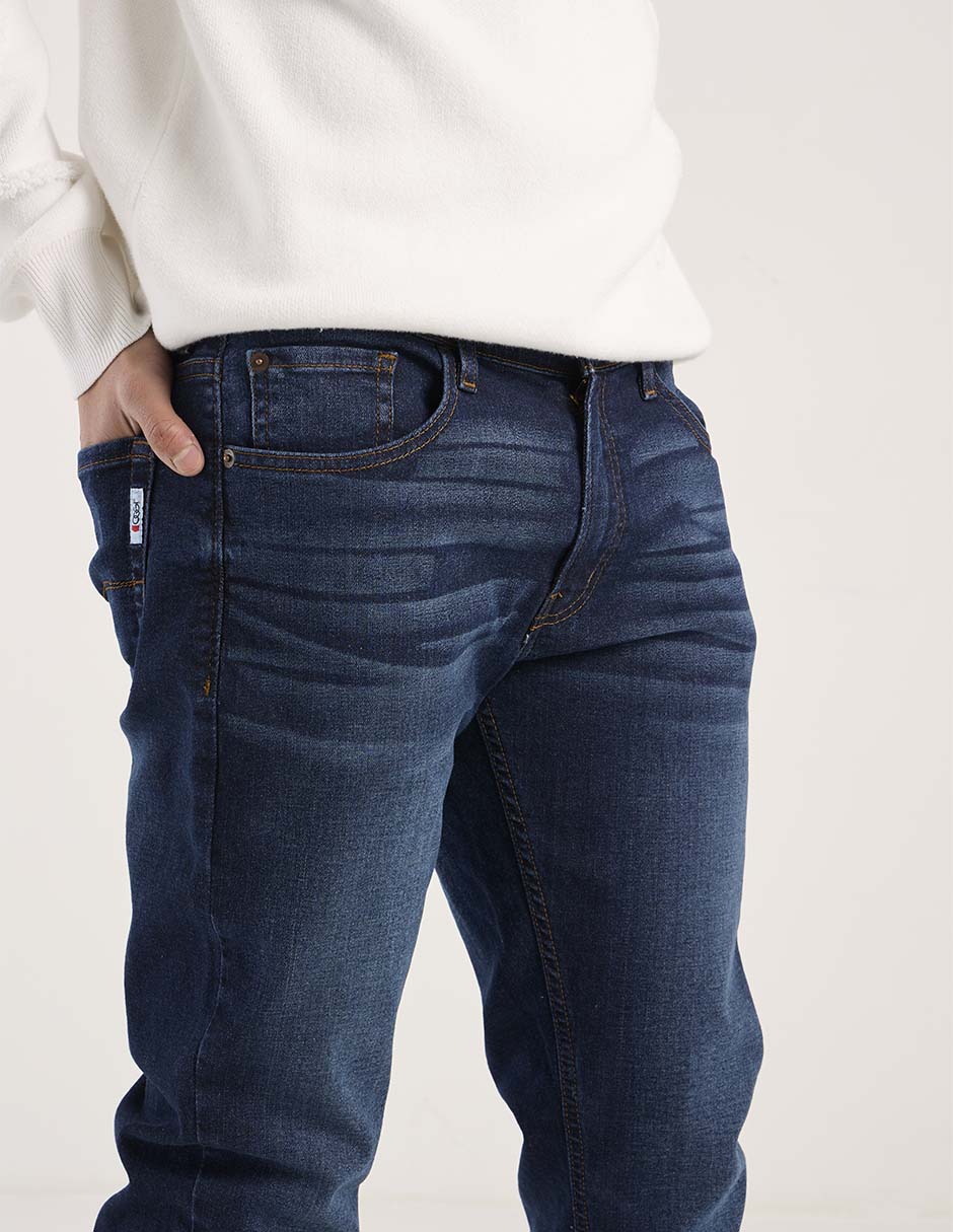 Jeans straight deslavado para hombre 4