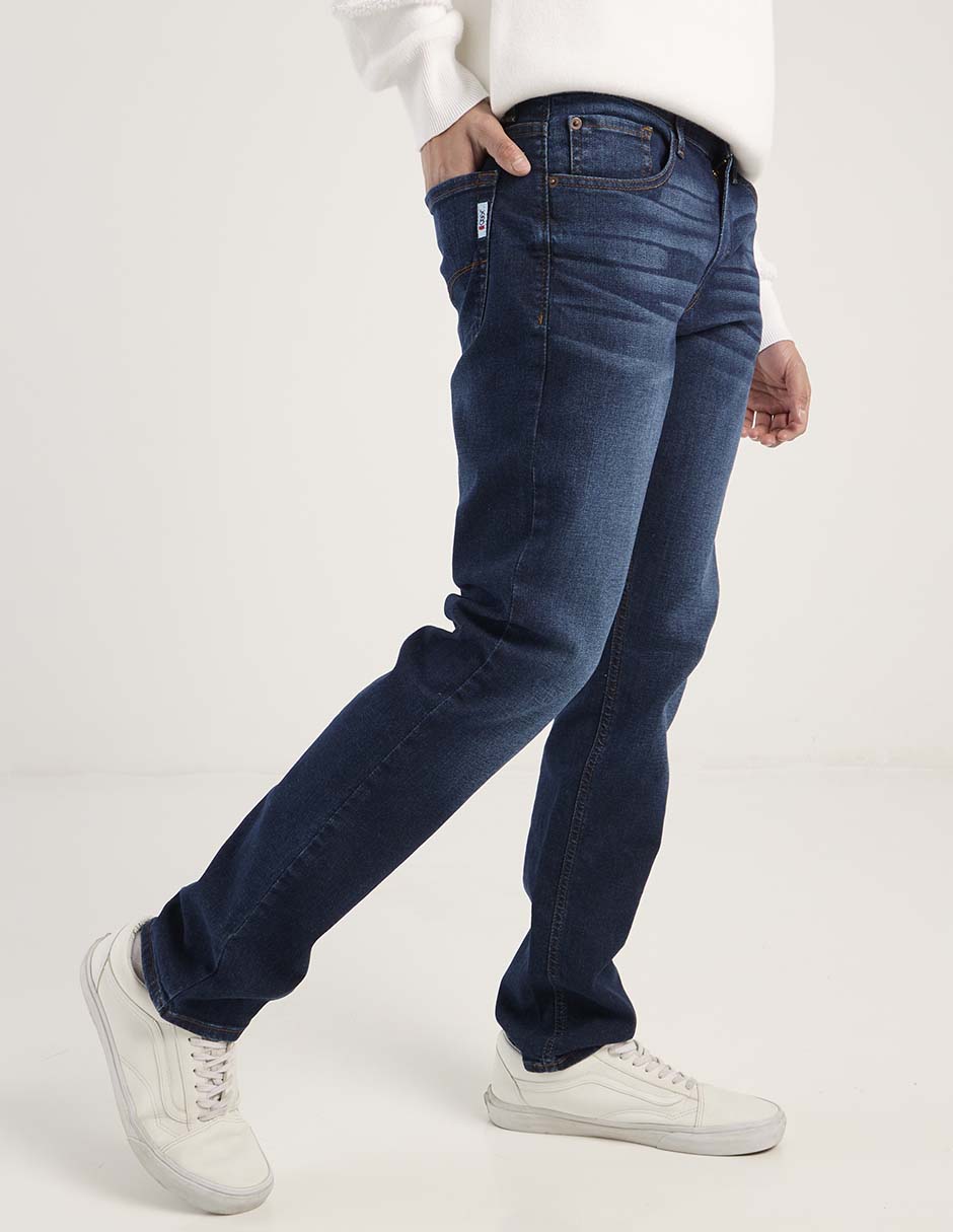 Jeans straight deslavado para hombre 5
