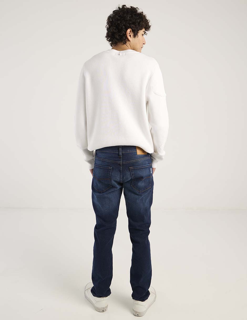 Jeans straight deslavado para hombre 6