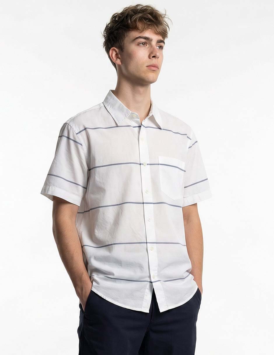 Camisa casual de algodón manga corta para hombre Camisa casual de algodón manga corta para hombre