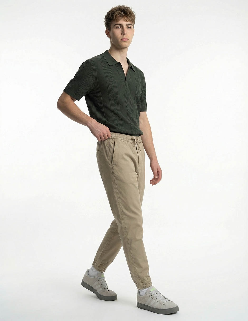 Pantalón jogger regular de algodón para hombre 3