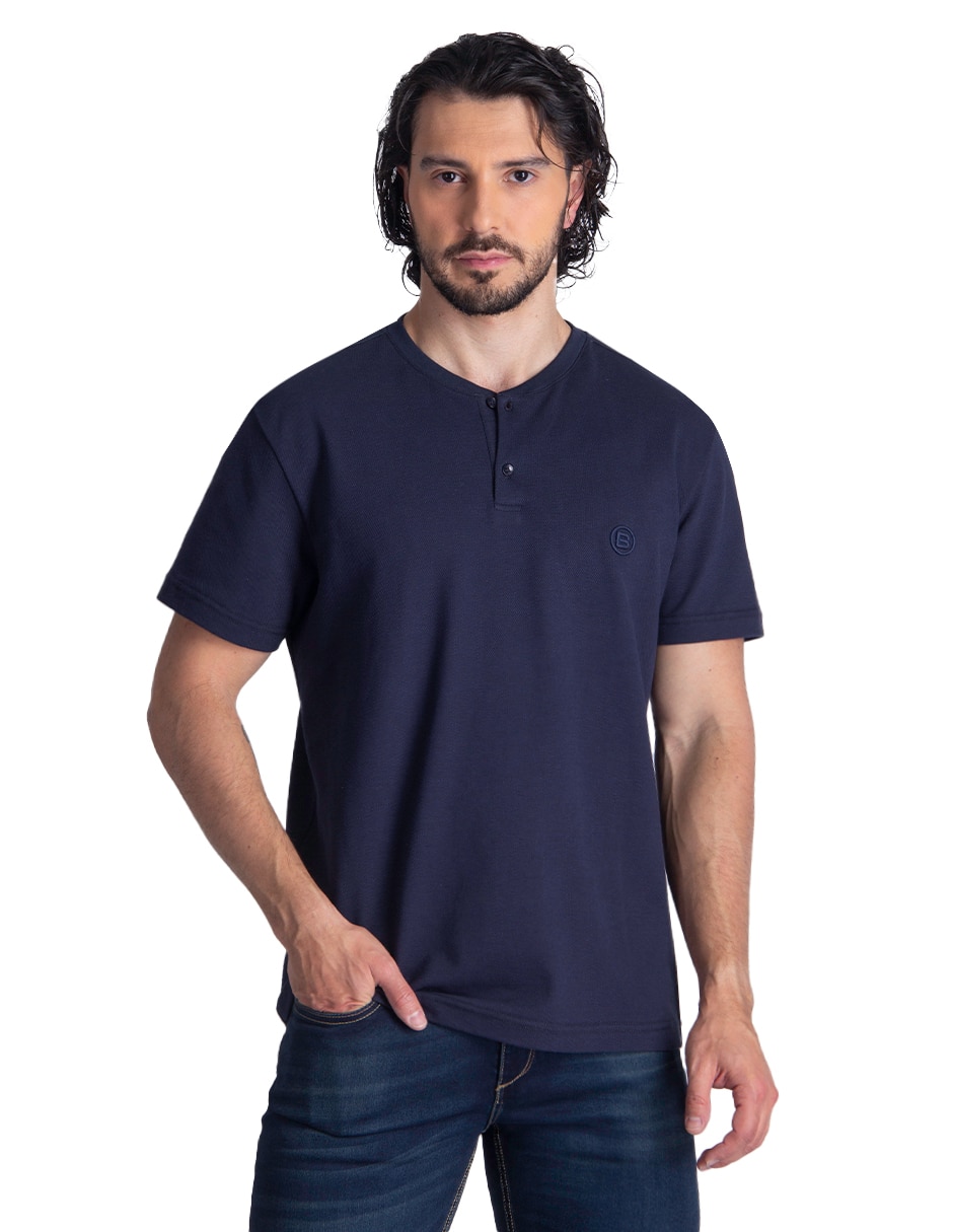 Playera cuello henley para hombre Playera cuello henley para hombre