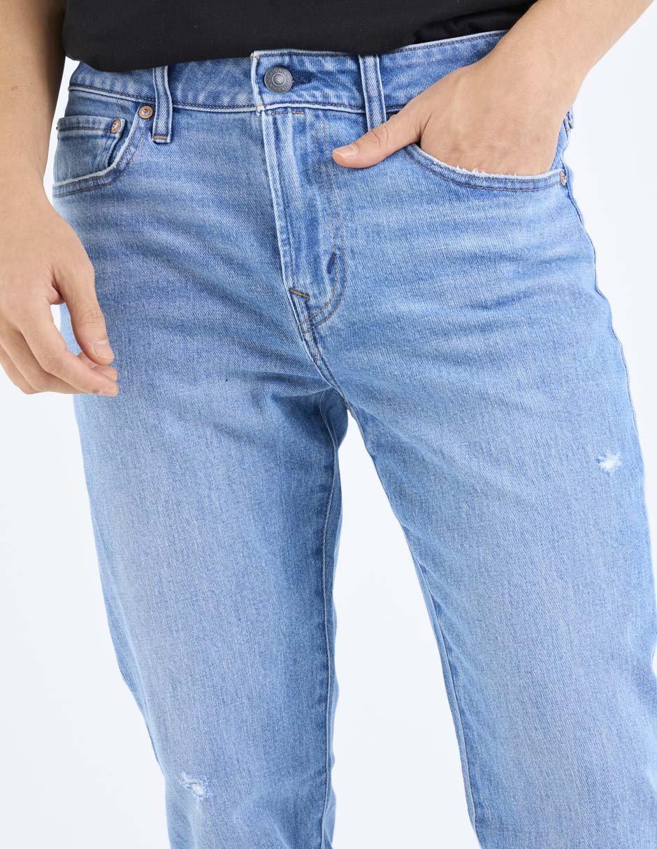 Jeans skinny lavado medio para hombre 4