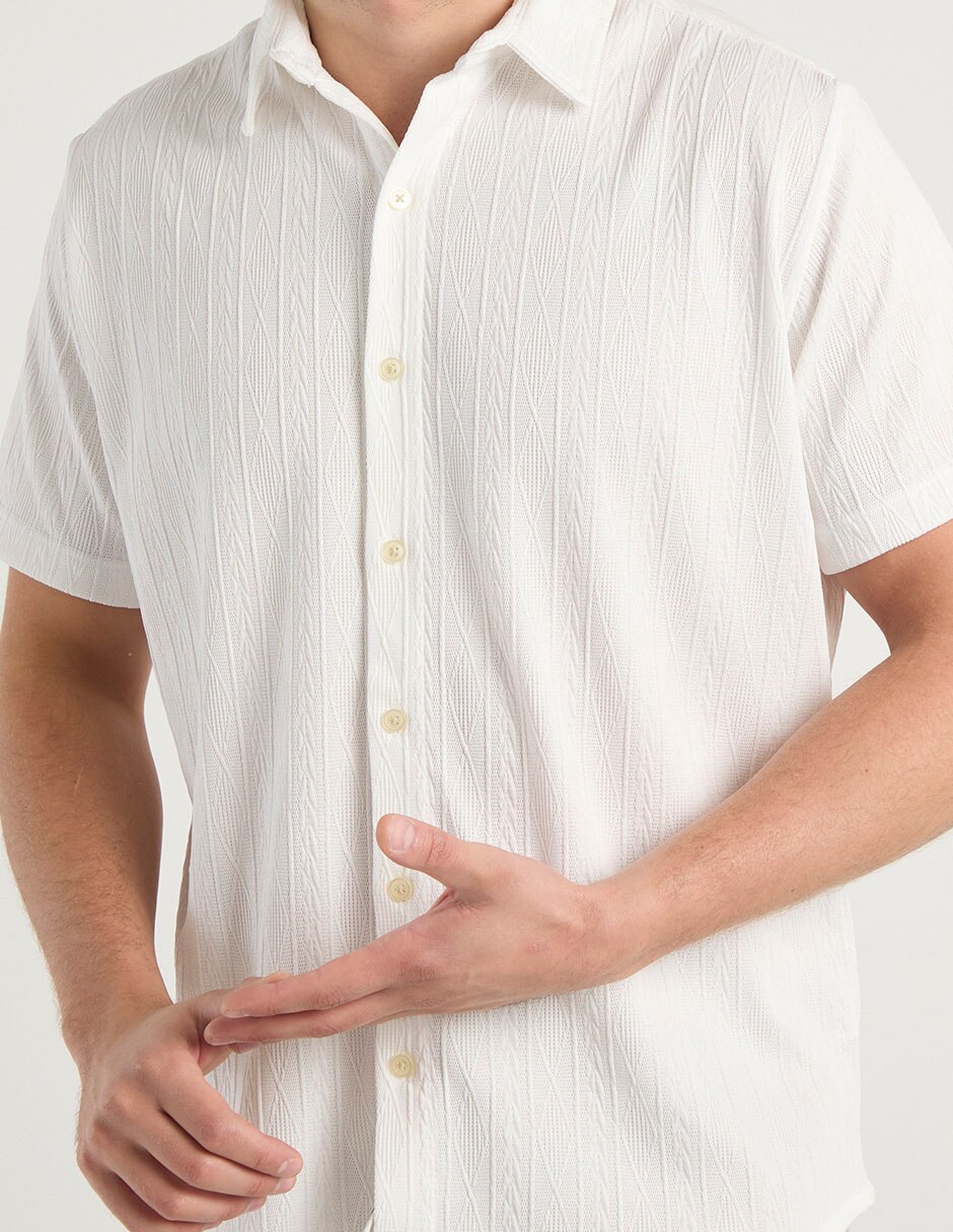 Camisa casual de algodón manga corta para hombre 5