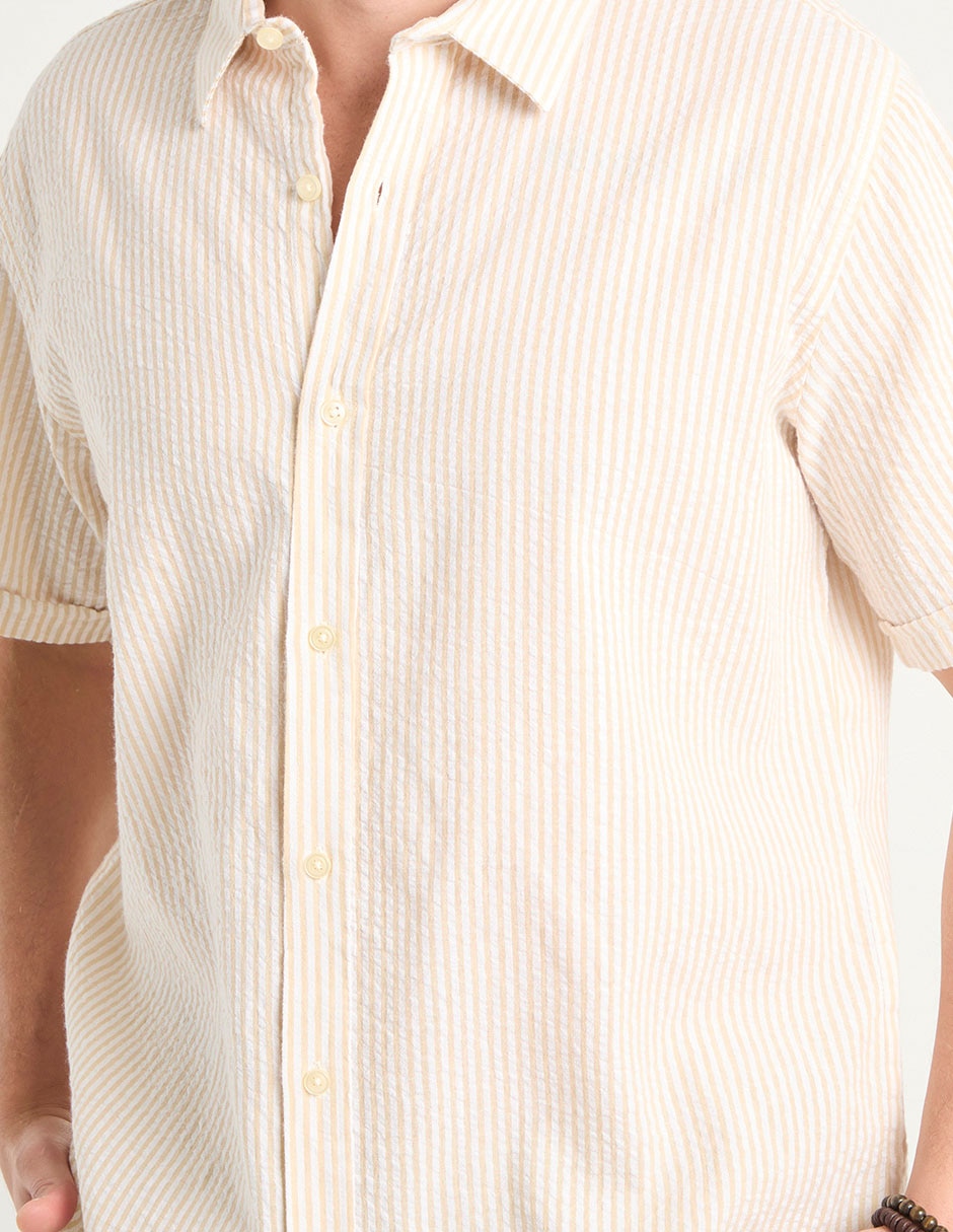 Camisa casual de algodón manga corta para hombre 4