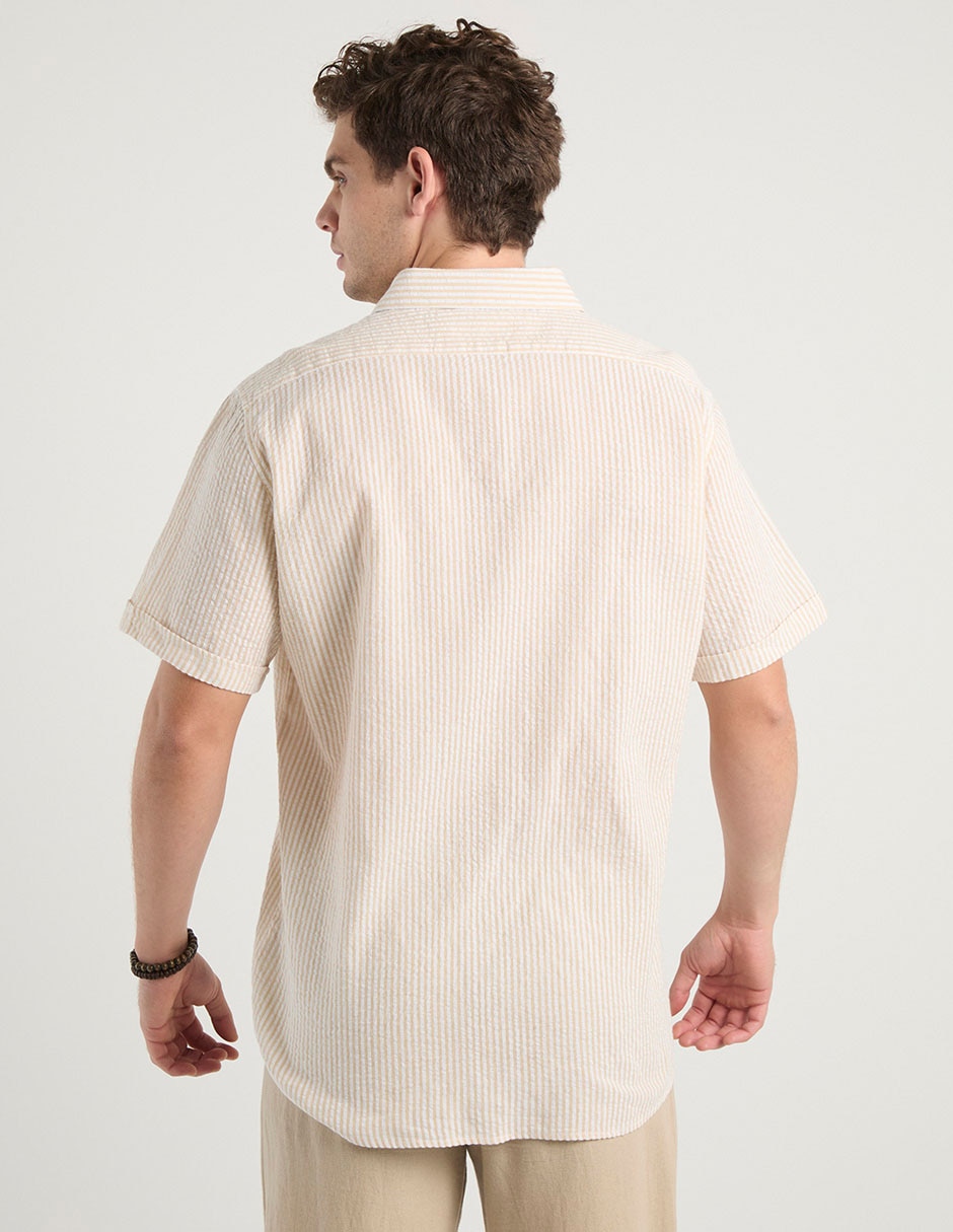 Camisa casual de algodón manga corta para hombre 6