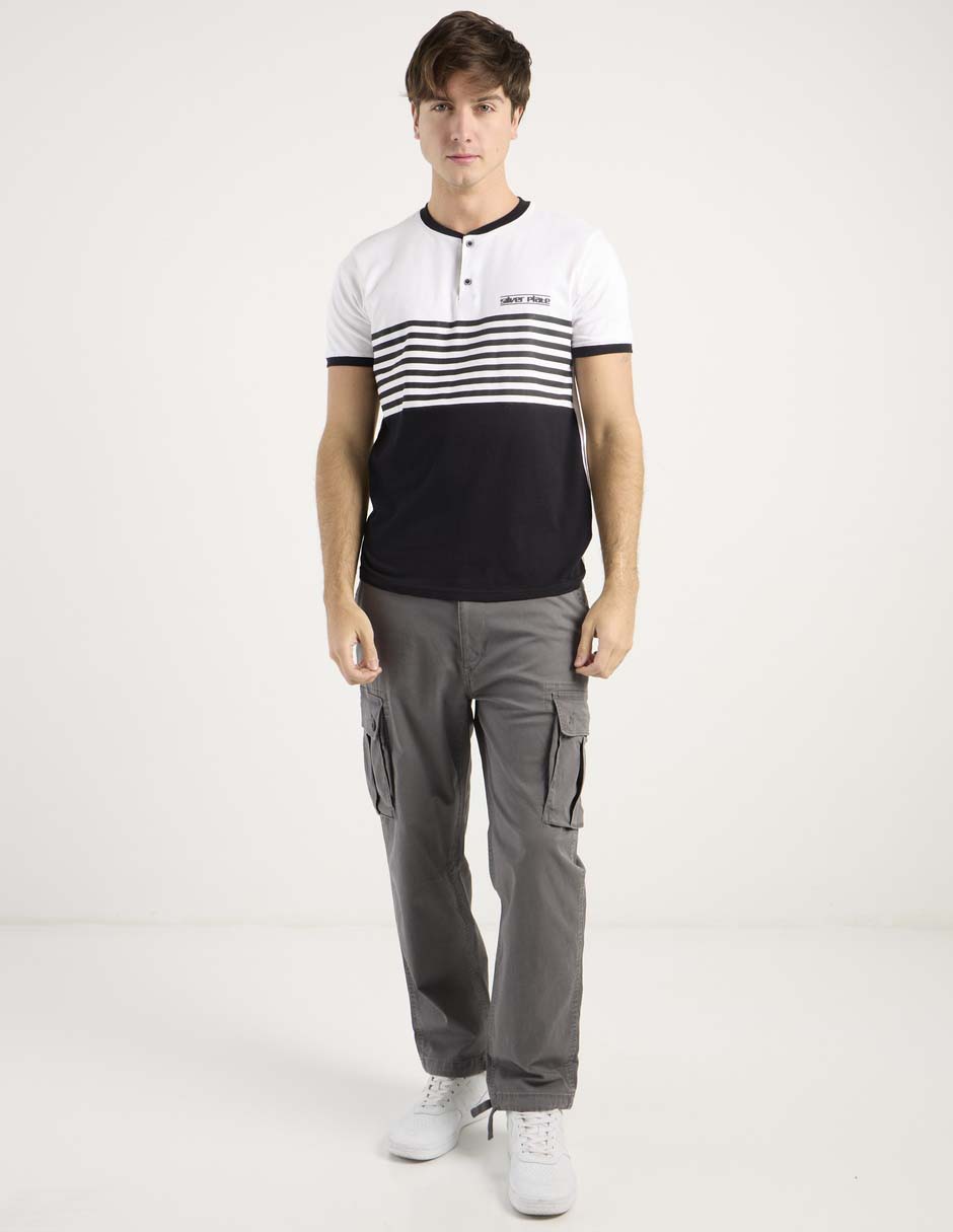 Playera cuello henley para hombre 3