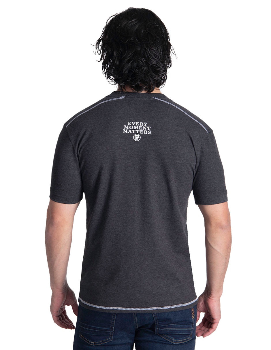 Playera cuello henley para hombre 2