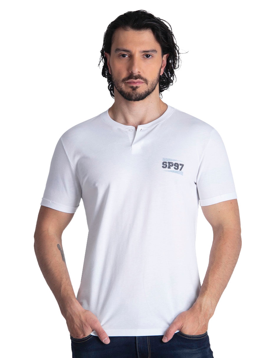 Playera cuello henley para hombre Playera cuello henley para hombre