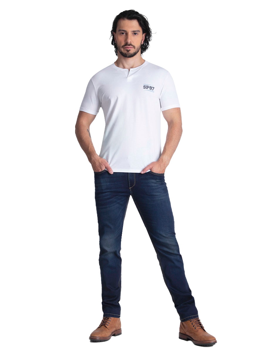Playera cuello henley para hombre 3