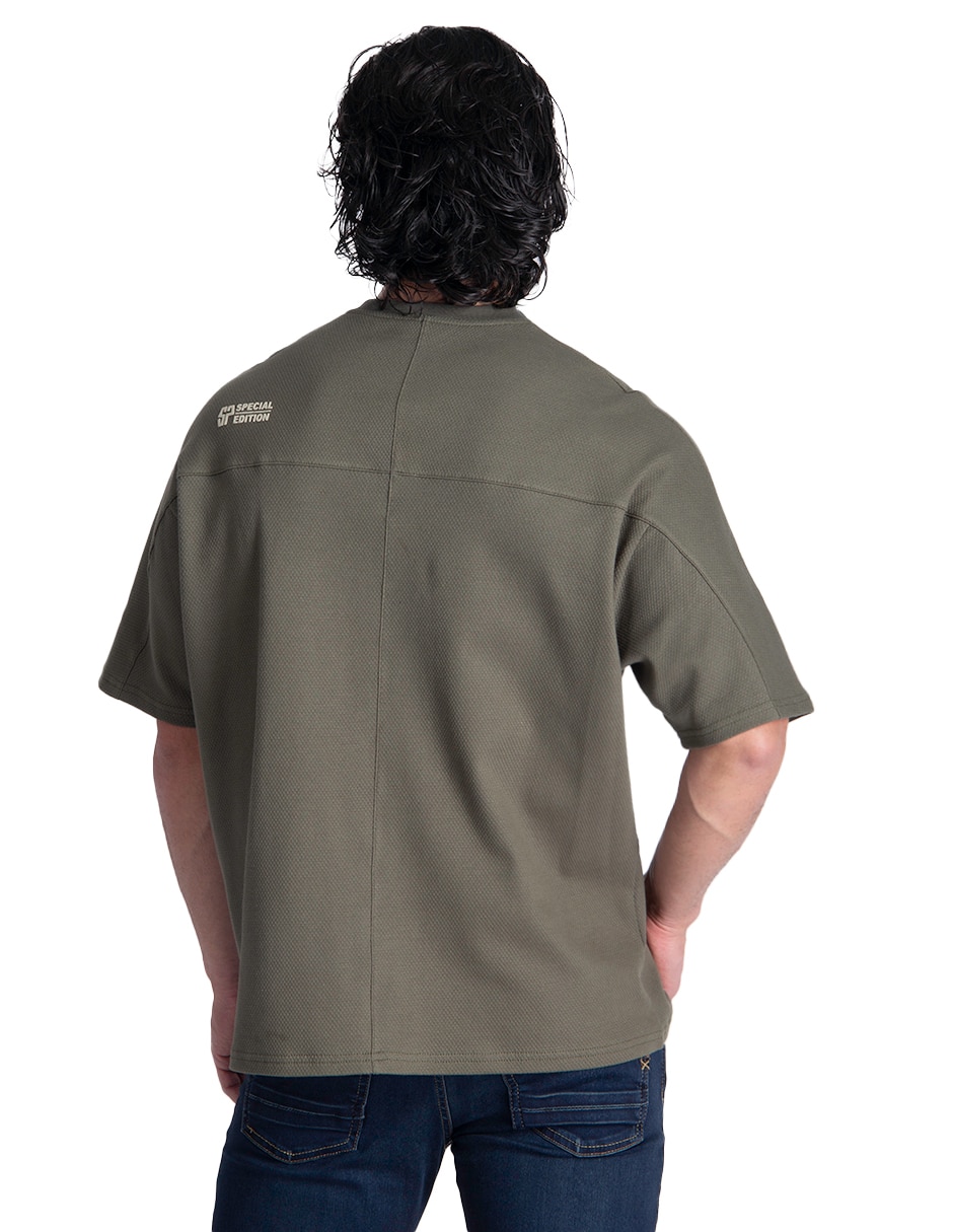 Playera cuello henley para hombre 2