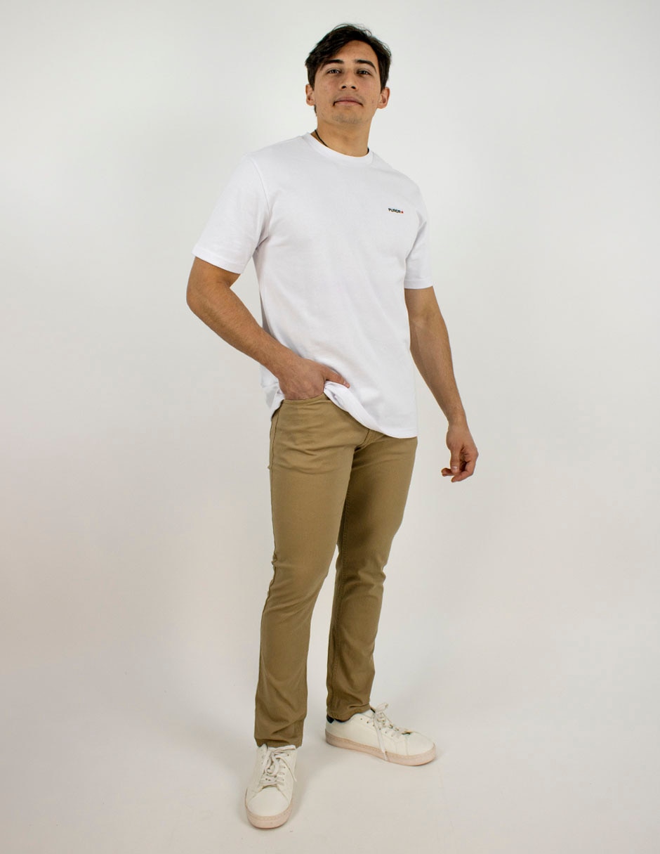Pantalón casual straight de algodón para hombre 3